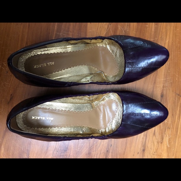 All Black purple wedges sz 9 - Picture 5 of 7
